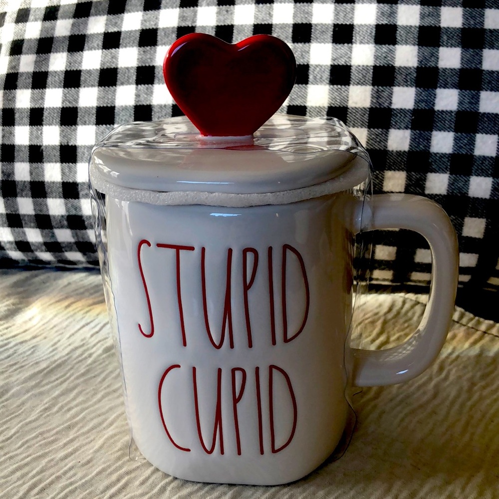 Rae Dunn Stupid Cupid Mug w/ Topper